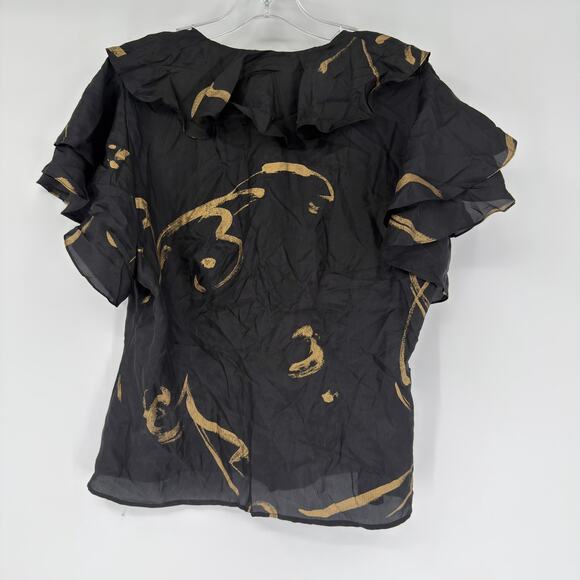 Lauren Ralph Lauren Silk Blouse & Skirt Set - Gold Accents 12/14 - Picture 6 of 8